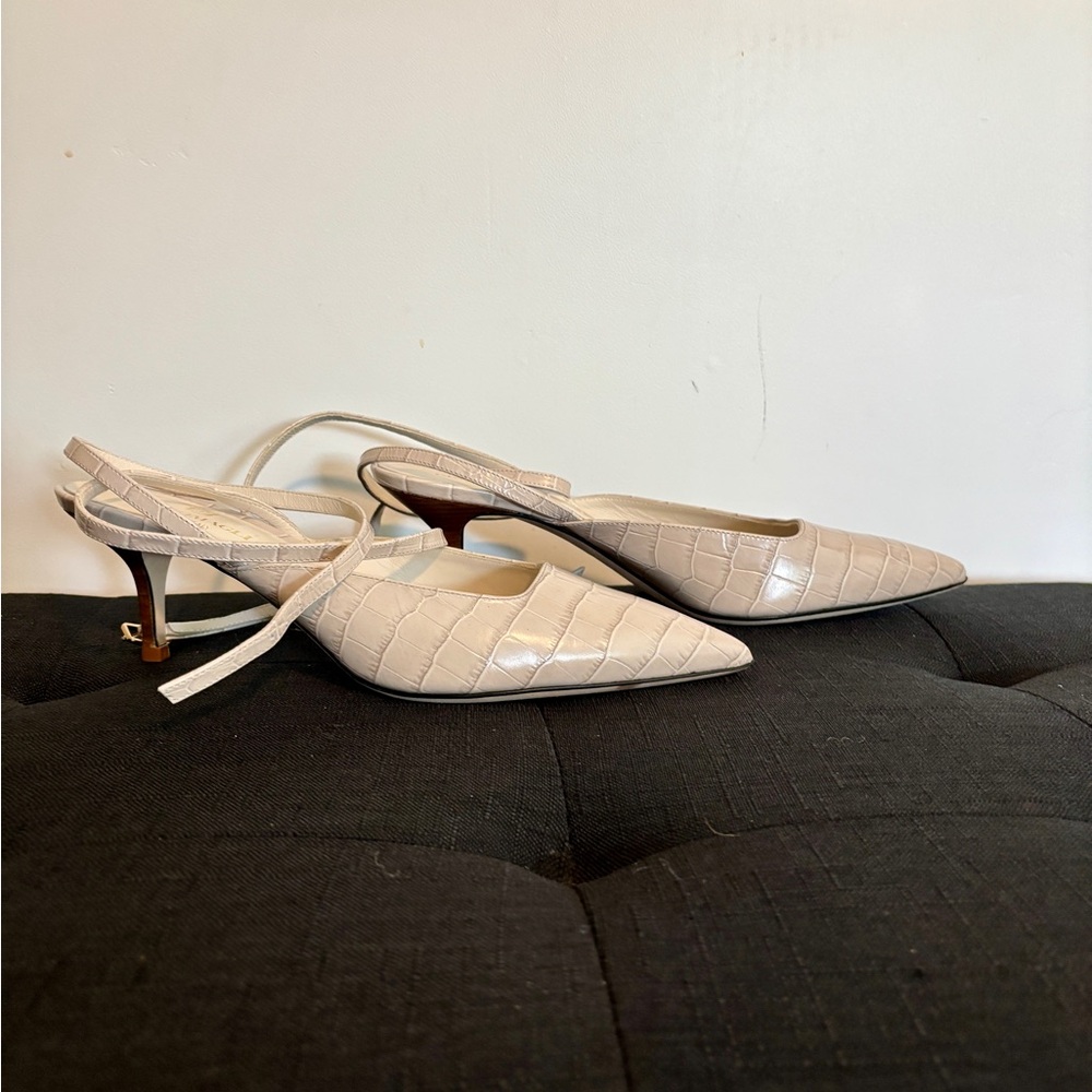 Bruno Magli Beige Croc-Patterned Heels - Picture 4 of 7